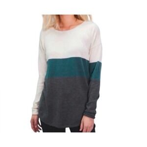 Smartwool Women's Shadow Pine Crew Sweater Striped Merino‎ Wool Blend Med